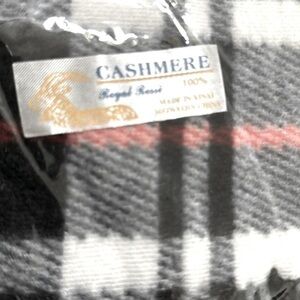 RoyalRossi Cashmere Scarf 100% Cashmere Scarf Plaid Wrap w/ Fringe